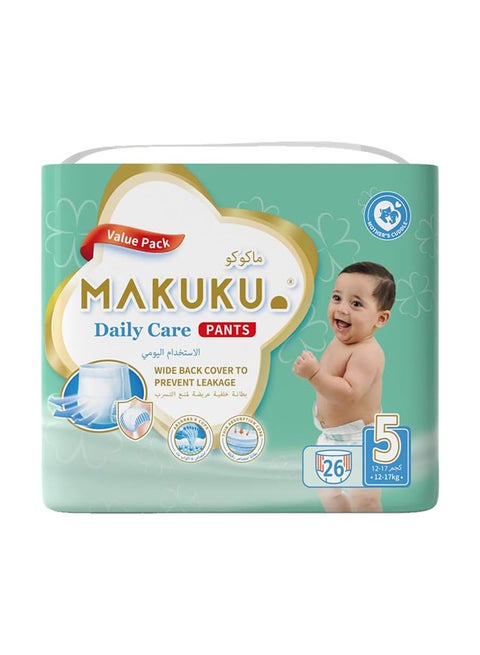 Daily Care Pants Diapers - Size 5 (12-17kg) | 12-17 months | 26 Pieces