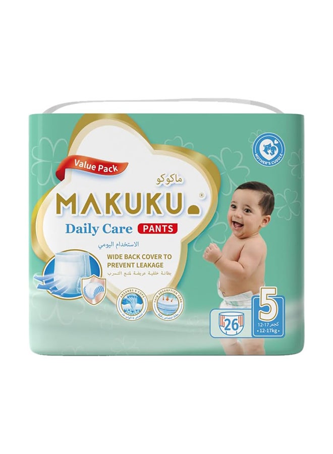 Makuku Daily Care Pants Diapers - Size 5 (12-17kg) | 12-17 months | 26 Pieces - Image 1