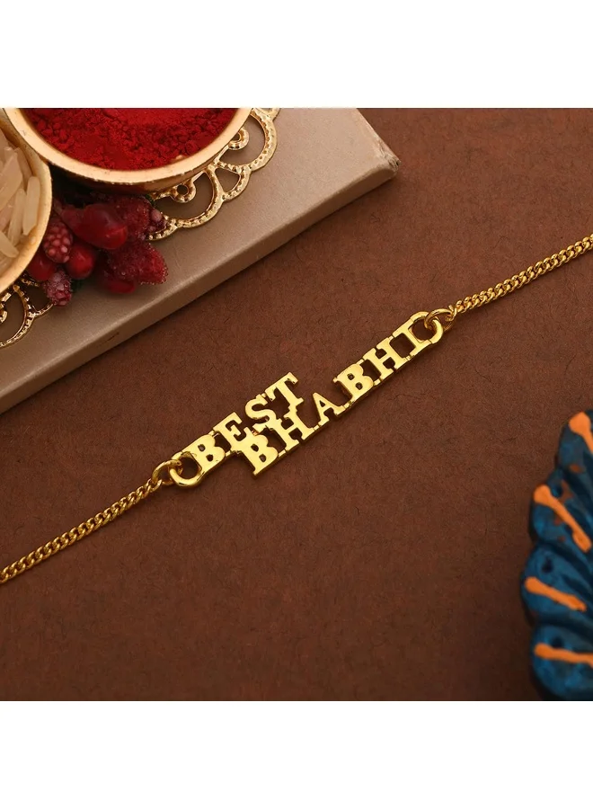 VOYLLA Best Bhabhi Rakhi Bracelet In Gold Tone