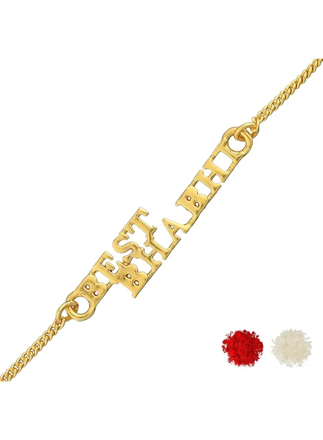 VOYLLA Best Bhabhi Rakhi Bracelet In Gold Tone