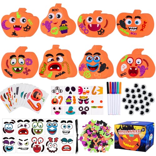 Max Fun 332PCS Halloween Crafts for Kids Halloween Activities Foam Pumpkins for Crafts Stickers Gift Kits DIY Art and Craft Set for Holiday Classroom Decorations Party Favors Supplies - Image 1