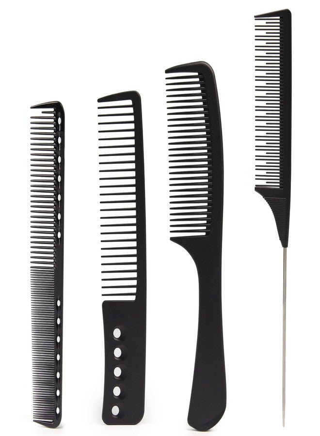 ForceWave 4PCS Professional Comb Set, Wide Tooth, Rat Tail, Fine Cutting, Styling Comb for Men and Women Hairstylists, Barbers and At-Home Styling - Image 1