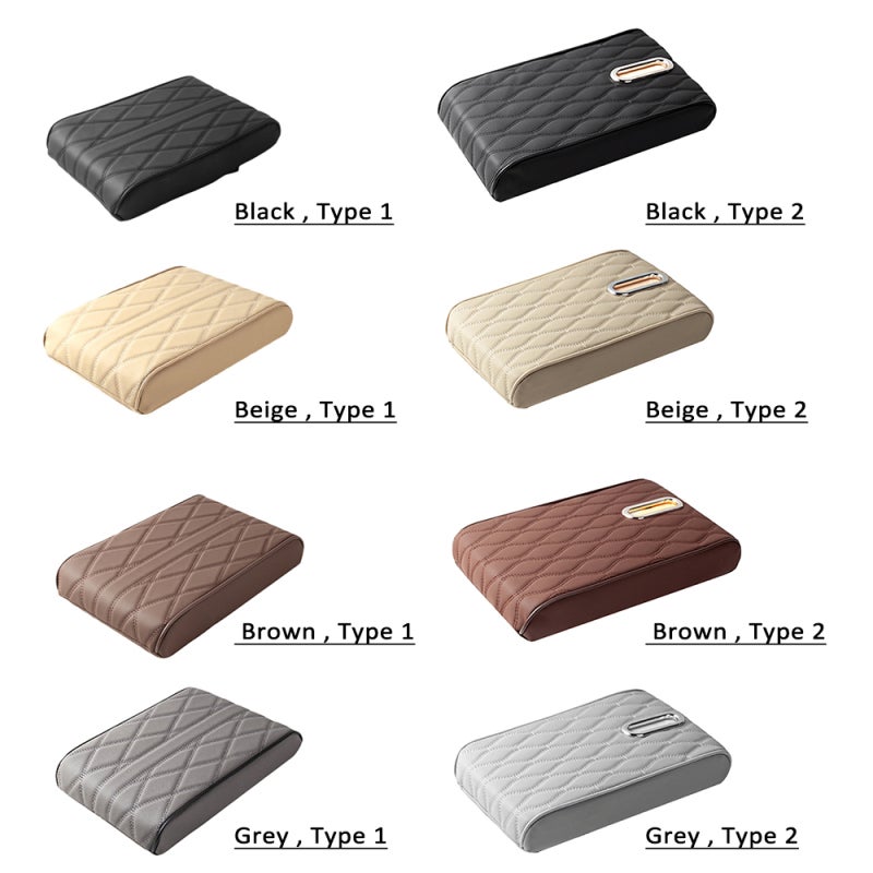 Car Center Console Pad, Universal Car Armrest Seat Box Cover, Car Interior Accessories, Auto Memory Foam Leather Armrest Cover Protector for Most SUVs, Trucks, Cars (Black) - Image 2