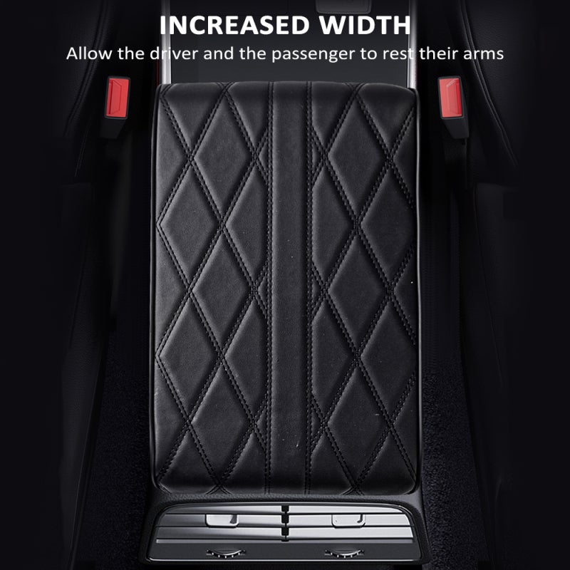 Car Center Console Pad, Universal Car Armrest Seat Box Cover, Car Interior Accessories, Auto Memory Foam Leather Armrest Cover Protector for Most SUVs, Trucks, Cars (Black) - Image 5
