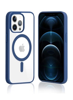 iPhone 12 Pro Max Case Clear Magsafe Slim Cover, Ultra-Thin Shockproof and Anti-Yellow Transparent Protective Cover Compatible for Apple iPhone 12 Pro Max 6.7 inch - Navy Blue