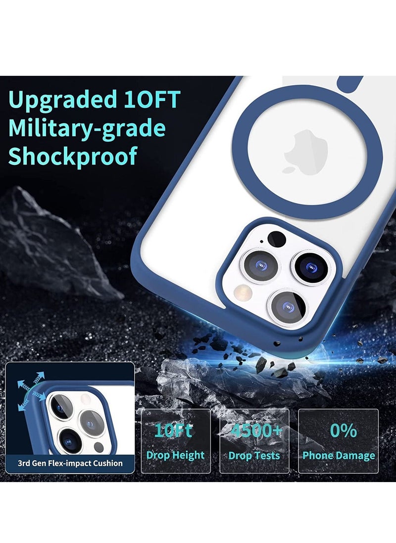 Generic - iPhone 12 Pro Max Case Clear Magsafe Slim Cover, Ultra-Thin Shockproof and Anti-Yellow Transparent Protective Cover Compatible for Apple iPhone 12 Pro Max 6.7 inch - Navy Blue - Image 1