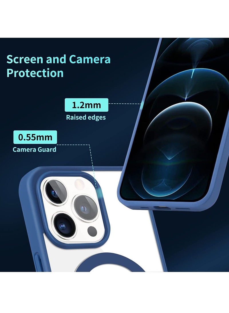 Generic - iPhone 12 Pro Max Case Clear Magsafe Slim Cover, Ultra-Thin Shockproof and Anti-Yellow Transparent Protective Cover Compatible for Apple iPhone 12 Pro Max 6.7 inch - Navy Blue - Image 1