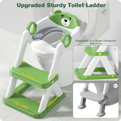 Rabb 1st Potty Training Seat, Upgrade Toddler Toilet Seat for Kids Boys Girls, 2 in 1 Potty Training Toilet for Kids, Splash Guard Anti-Slip Pad Step Stool（Upgraded Cushion） - Image 4