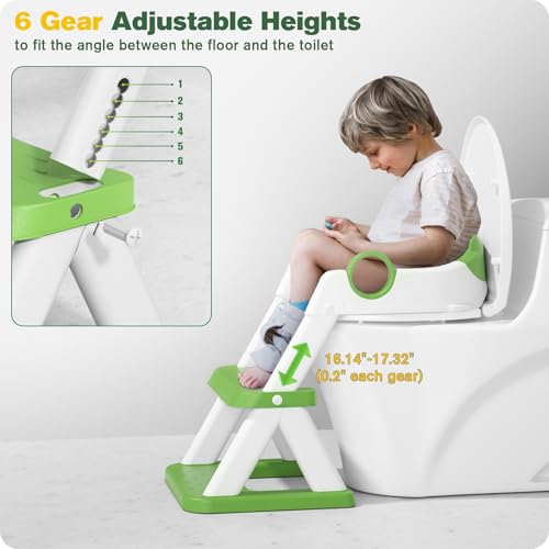 Rabb 1st Potty Training Seat, Upgrade Toddler Toilet Seat for Kids Boys Girls, 2 in 1 Potty Training Toilet for Kids, Splash Guard Anti-Slip Pad Step Stool（Upgraded Cushion） - Image 5