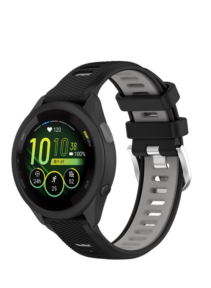 18mm Watch Bands Fit for Garmin Forerunner 265S 255S Vivoactive 4S Quick Release Silicone Replacement Watch Bands Straps Wristbands Bracelet Fit for Garmin Vivomove 3S/Venu 2S - Image 1