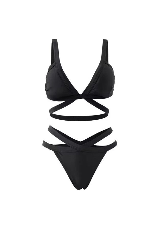 Dk Women's New Bikini Triangle Bikini, Korean Style Slimming Push-up Two-piece Swimsuit, Hot Spring Wear, Size L - Image 4