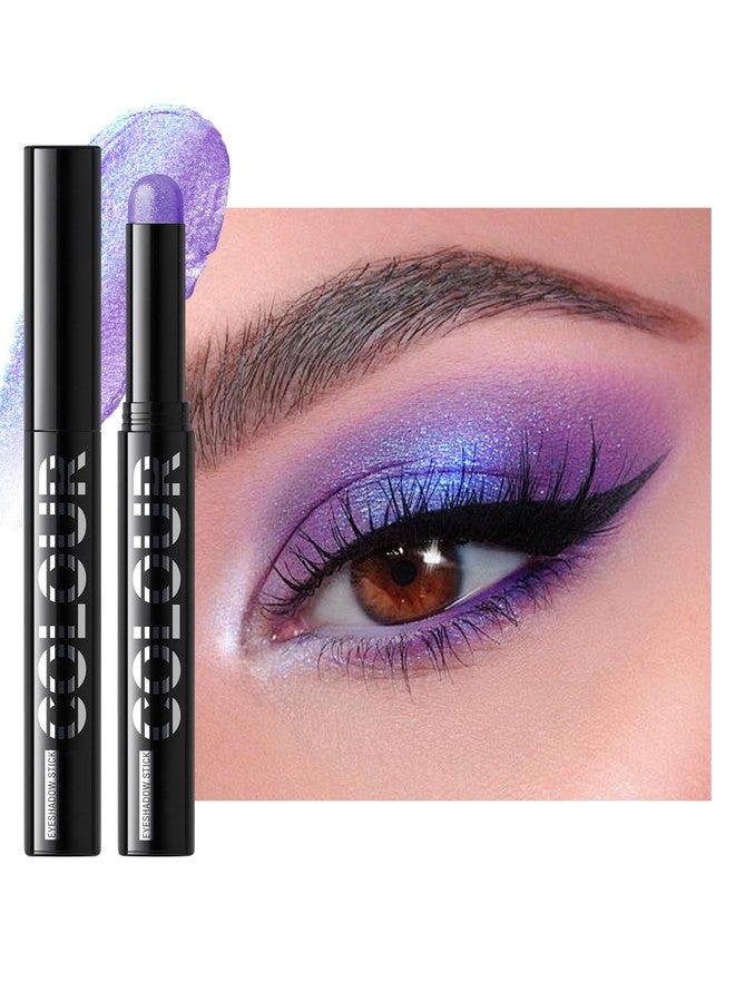 LYSdefeu Cream Eyeshadow Stick, Pearl Purple Blue Chameleon Iridescent High Pigment Glitter Eyeshadow, Shimmer Long Lasting Holographic Eye Shadow Brightener Pencil,Hypoallergenic Eyes Makeup Product for Women - Image 1