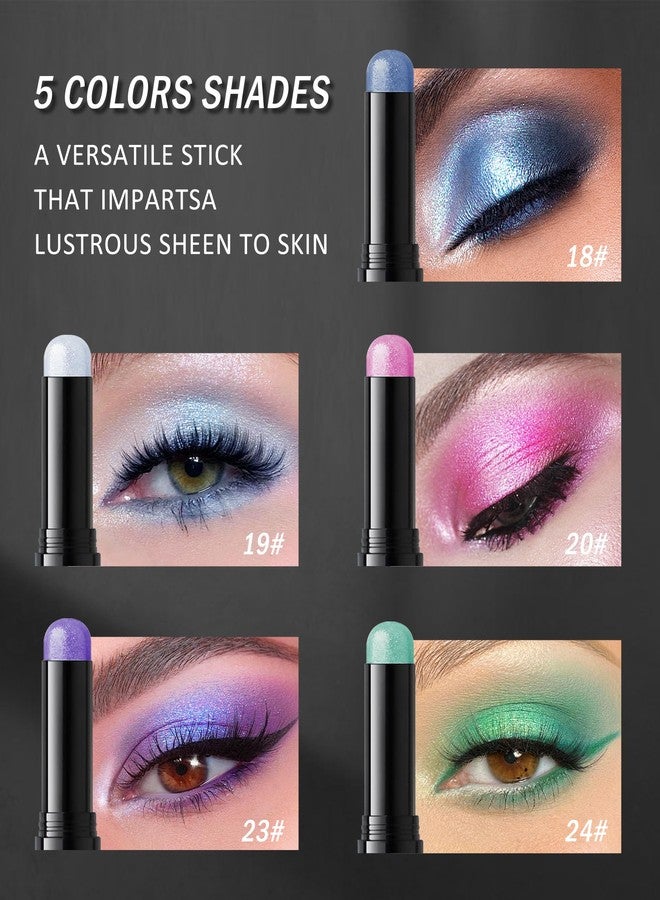 LYSdefeu Cream Eyeshadow Stick, Pearl Purple Blue Chameleon Iridescent High Pigment Glitter Eyeshadow, Shimmer Long Lasting Holographic Eye Shadow Brightener Pencil,Hypoallergenic Eyes Makeup Product for Women - Image 5