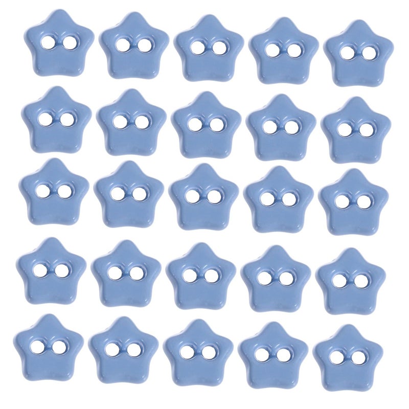 Sky Blue Metal Two Hole Star Buttons 50PCS for Doll Clothes DIY Craft Sewing Accessories - Image 2