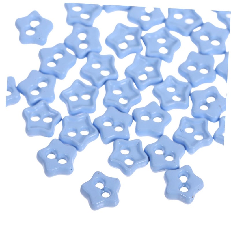 Sky Blue Metal Two Hole Star Buttons 50PCS for Doll Clothes DIY Craft Sewing Accessories - Image 4