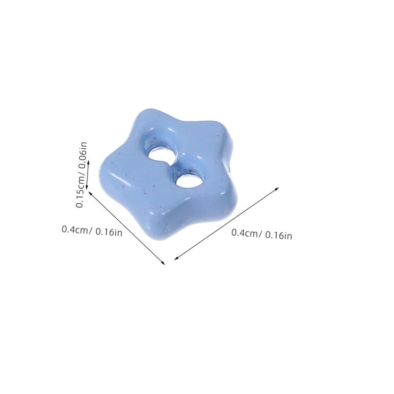 Sky Blue Metal Two Hole Star Buttons 50PCS for Doll Clothes DIY Craft Sewing Accessories - Image 3