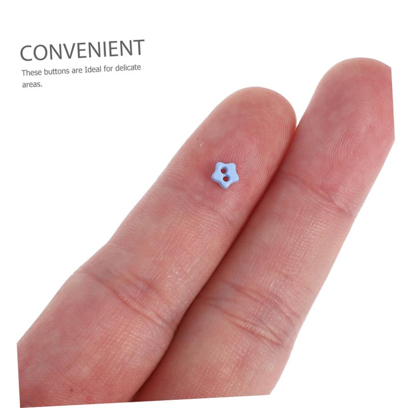 Sky Blue Metal Two Hole Star Buttons 50PCS for Doll Clothes DIY Craft Sewing Accessories - Image 5