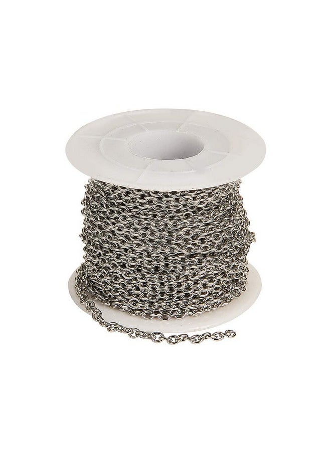 DanLingJewelry - 30 Feet 304 Stainless Steel Unwelded Cable Chain Spool Link In Bulk For Necklace Jewelry Making 4X3Mm - Image 1