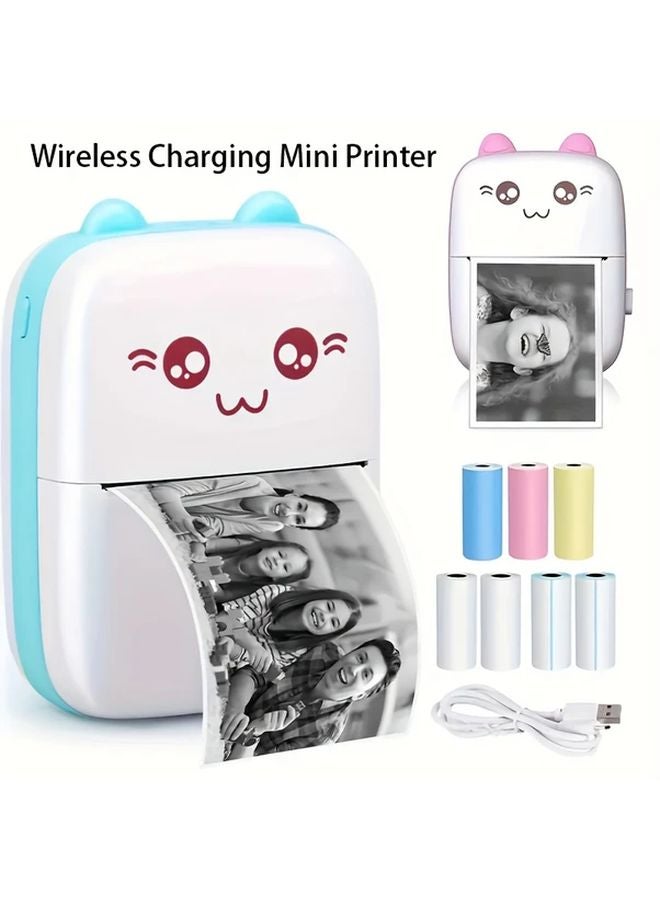 C9 Mini Thermal Photo Printer Blue Portable Wireless 5 3 Inch Rechargeable 1200mAh Battery - Image 2