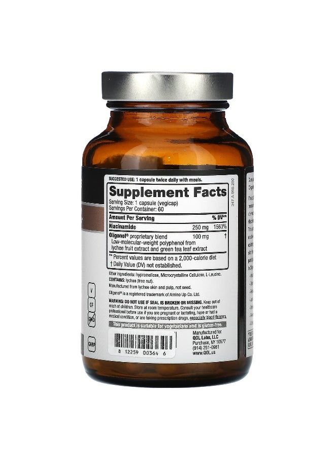 Quality of Life Quality of Life, Oligoderm with Oligonol and Niacinamide, 60 VegiCaps  - Image 2