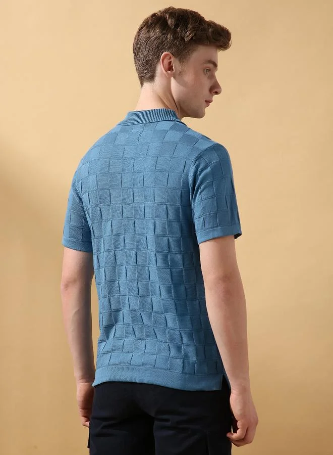 Dennis Lingo Men's Steller 100% Cotton Textured Regular Fit T-Shirt