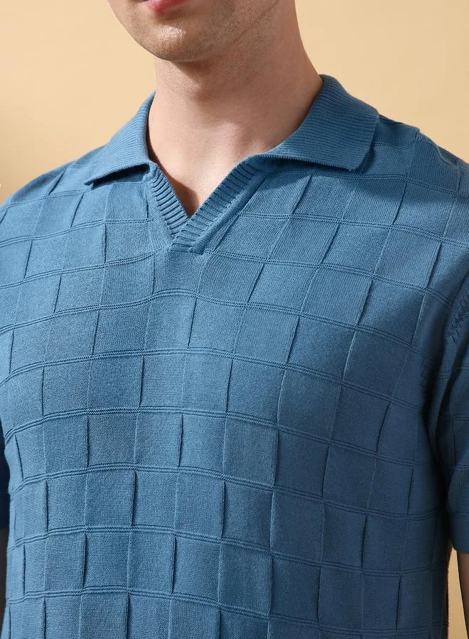Dennis Lingo Men's Steller 100% Cotton Textured Regular Fit T-Shirt
