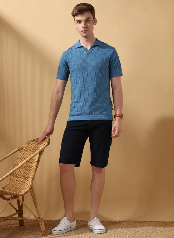 Dennis Lingo Men's Steller 100% Cotton Textured Regular Fit T-Shirt