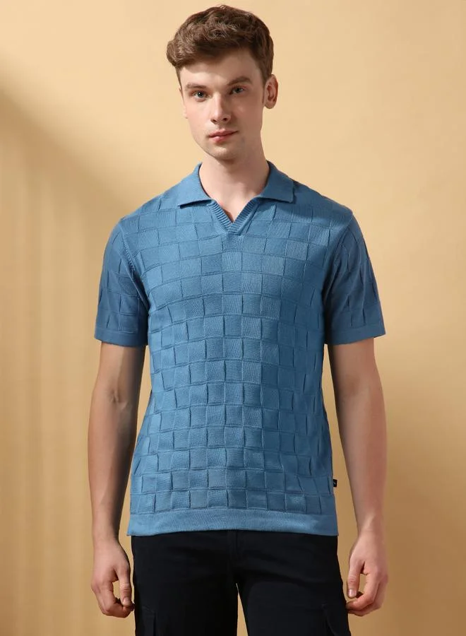 Dennis Lingo Men's Steller 100% Cotton Textured Regular Fit T-Shirt