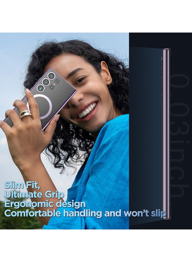 انبلاك سامسونج جالاكسي اس 24 الترا ‫(Samsung Galaxy S24 Ultra) جراب جى كى كى حافظة مغناطيسية مع عدسة الكاميرا - بنفسجى - Image 2