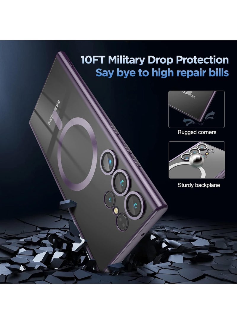 انبلاك سامسونج جالاكسي اس 24 الترا ‫(Samsung Galaxy S24 Ultra) جراب جى كى كى حافظة مغناطيسية مع عدسة الكاميرا - بنفسجى - Image 5