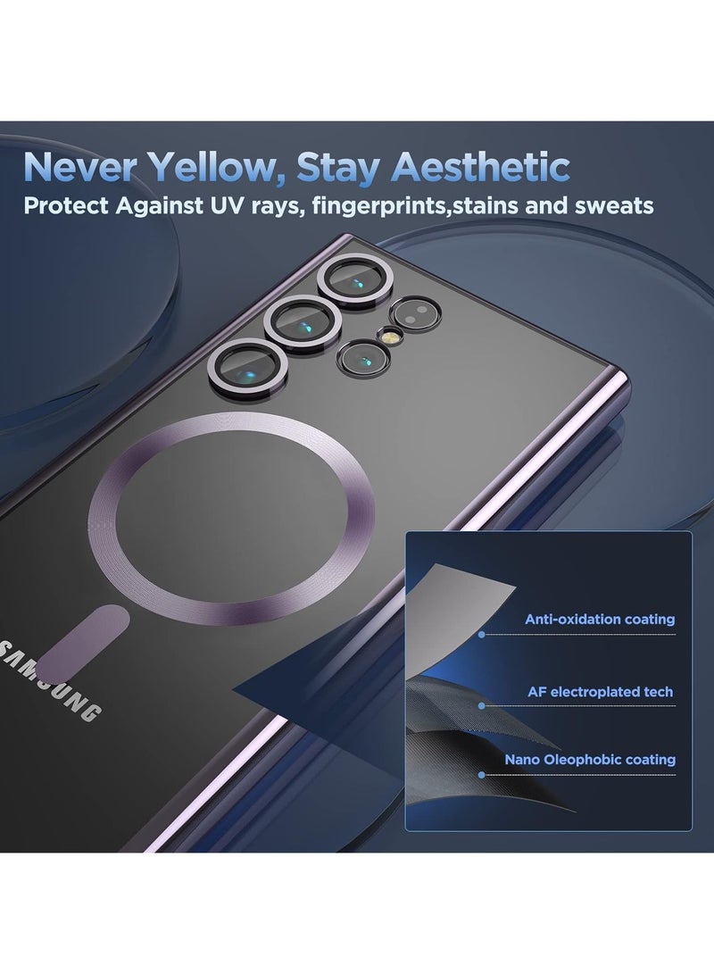 انبلاك سامسونج جالاكسي اس 24 الترا ‫(Samsung Galaxy S24 Ultra) جراب جى كى كى حافظة مغناطيسية مع عدسة الكاميرا - بنفسجى - Image 4