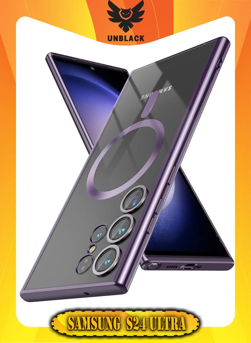 انبلاك سامسونج جالاكسي اس 24 الترا ‫(Samsung Galaxy S24 Ultra) جراب جى كى كى حافظة مغناطيسية مع عدسة الكاميرا - بنفسجى - Image 1