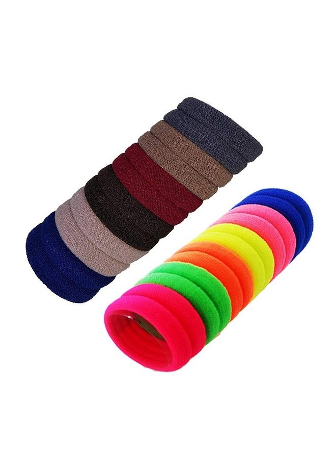 FOK Combo Of 52 Pcs 2 Pcs Hair Tik Tak Pins (6.5 Cm) Random Color & 50 Pcs Multi Bright & Dark Colored Elastic Cotton Stretch Hair Ties Bands - Image 1
