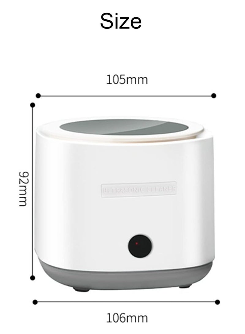 Generic Portable Denture Cleaner Machine 160ml Ultrasonic Cleaner for Earring Necklace Ring,Stainless Steel, Mini Ultrasound Cavitation Machine Sonic Cleaner - Image 2