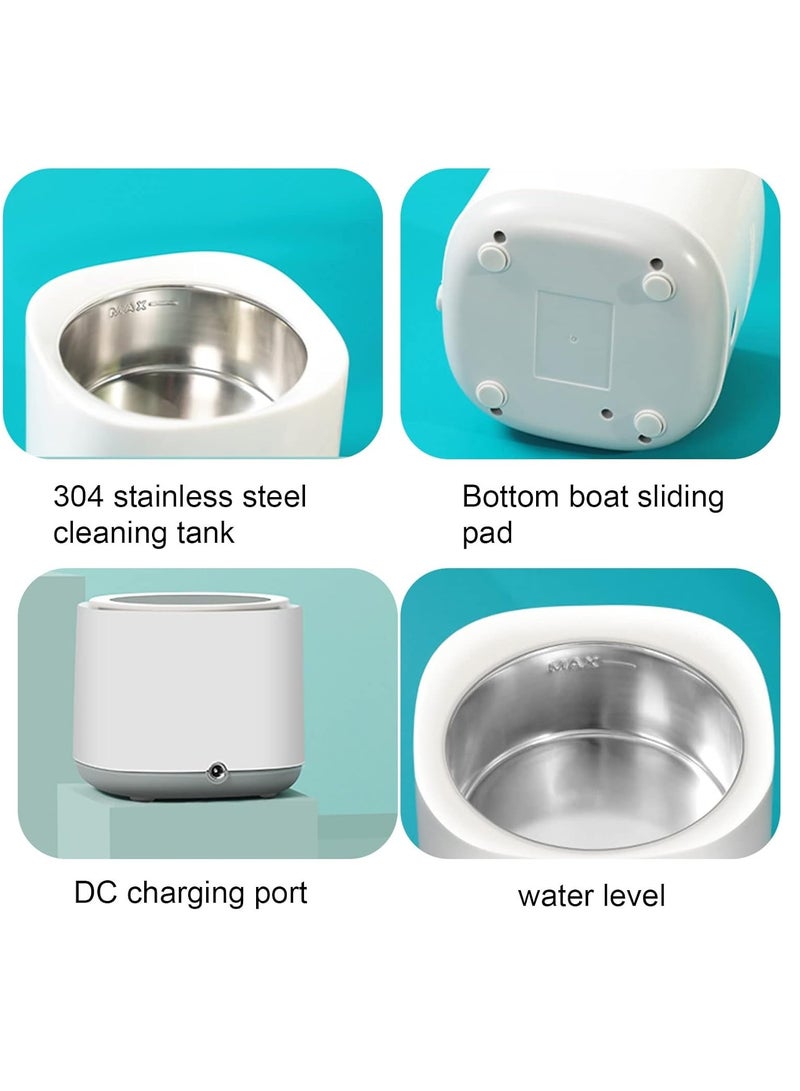Generic Portable Denture Cleaner Machine 160ml Ultrasonic Cleaner for Earring Necklace Ring,Stainless Steel, Mini Ultrasound Cavitation Machine Sonic Cleaner - Image 5