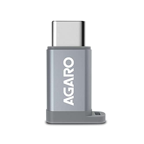 AGARO Micro USB to Type-C OTG Adapter - (Metallic Grey) - Image 1