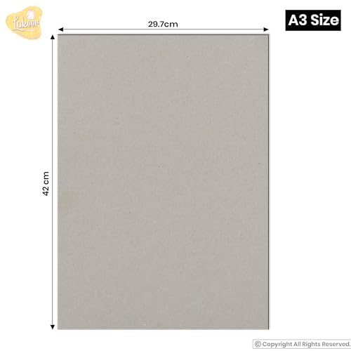 Lakeer A3 Size Grey Board Cardstock Paper Board 2mm Thickness Pack of 3 Pcs - Image 2