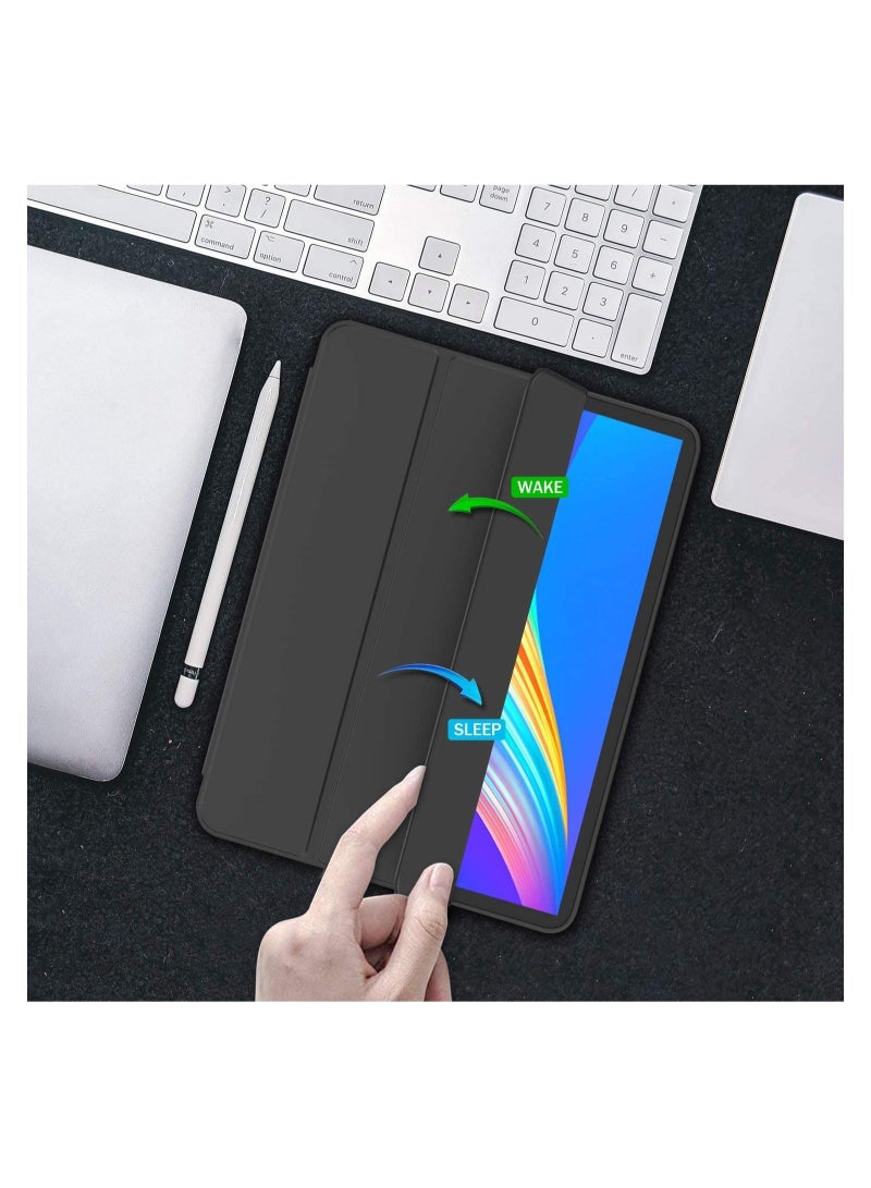 Raxoom New iPad Pro 12.9 Case 2022(6th Gen)/2021(5th Gen) with Pencil Holder [Support iPad 2nd Pencil Charging/Pair],Trifold Stand Smart Case with Soft TPU Back,Auto Wake/Sleep(Black) - Image 5