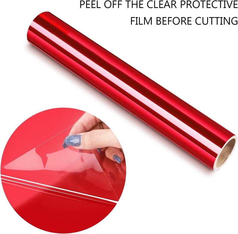 TECKWRAP Chrome Red Vinyl Adhesive Red Chrome Vinyl Permanent Vinyl for Cricut Machine 1ftx5ft - Image 1