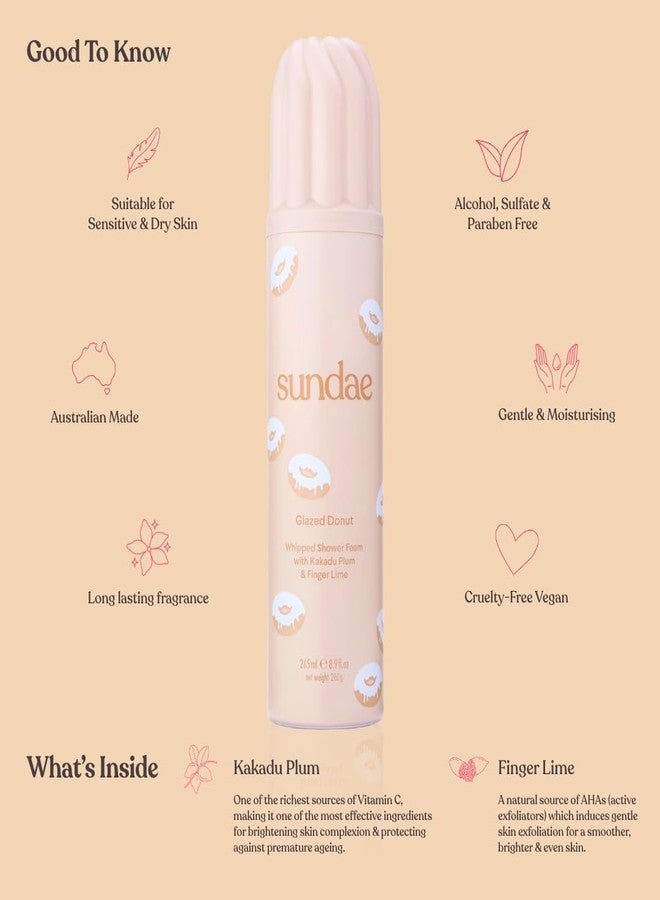 sundae Whipped Shower Foam Glazed Donut Foaming Body Wash with Kakadu Plum & Finger Lime 8.9 fl oz, 265ml - Image 2