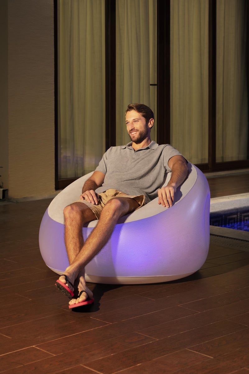 Bestway Bestway Luxury Built-In LED Air Chair 102x97x71cm | 7 Different Color of Lights | Waterproof Chair | Inflatable Chair for Indoor & Outdoor  - Image 2