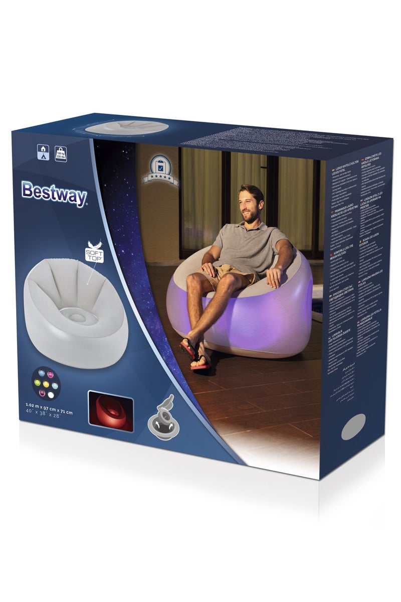 Bestway Bestway Luxury Built-In LED Air Chair 102x97x71cm | 7 Different Color of Lights | Waterproof Chair | Inflatable Chair for Indoor & Outdoor  - Image 5