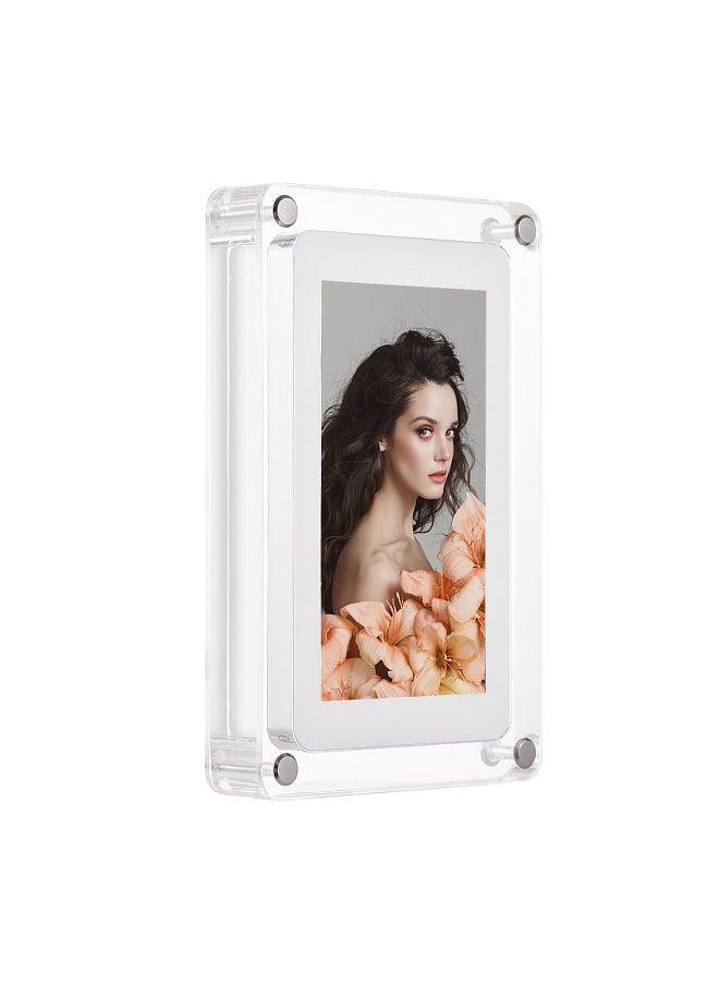 Generic 5 Inch Acrylic Digital Photo Frame Digital Picture Frame Photo/ Music/ Video Player Auto Rotation Built-in 8GB Memory Battery Gift for Friends Families  - Image 1