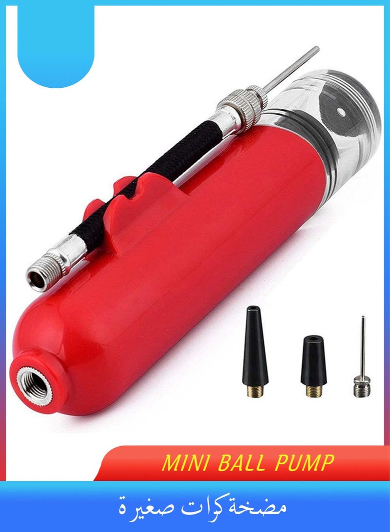 Portable Air Pump, Sports Ball Tool Inflator Ball Pump Multifunctional for Basketball, Football, Volleyball, Portable Red Pump - Image 1