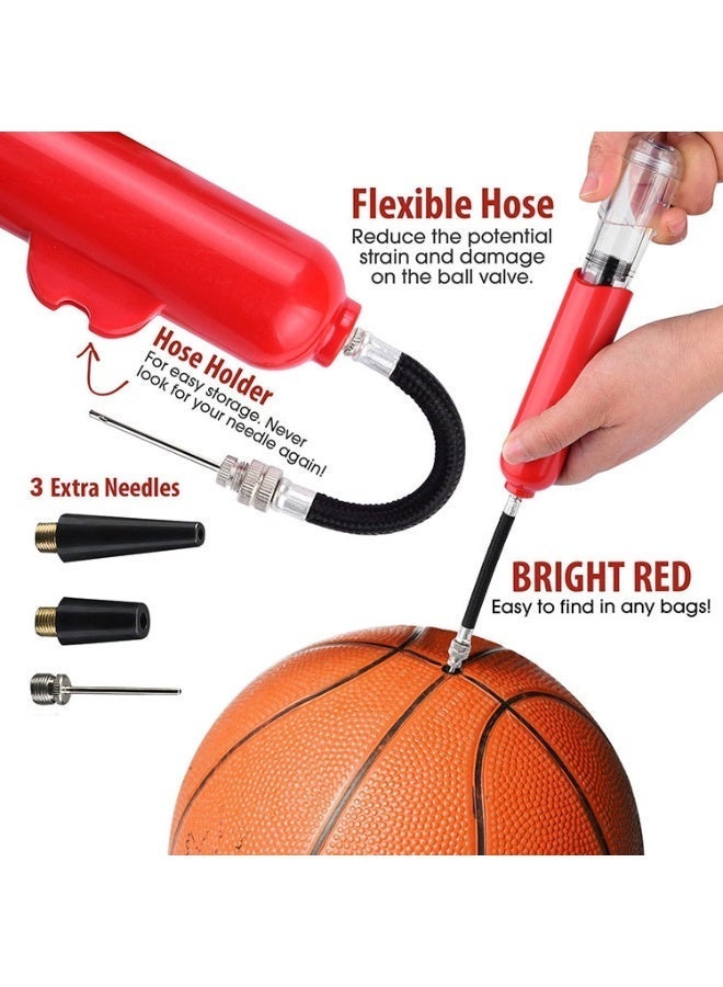 Horse Portable Air Pump, Sports Ball Tool Inflator Ball Pump Multifunctional for Basketball, Football, Volleyball, Portable Red Pump - Image 3