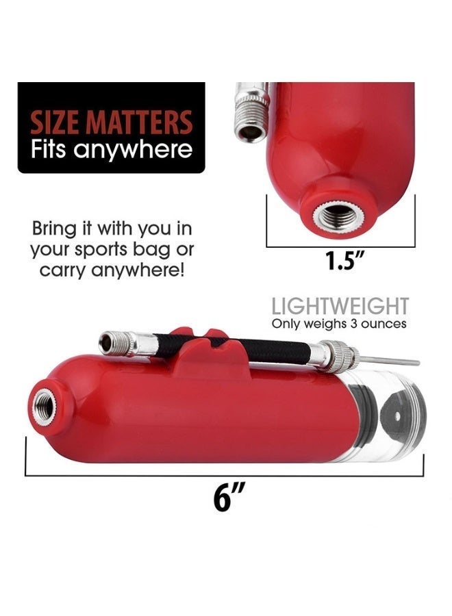 Horse Portable Air Pump, Sports Ball Tool Inflator Ball Pump Multifunctional for Basketball, Football, Volleyball, Portable Red Pump - Image 4