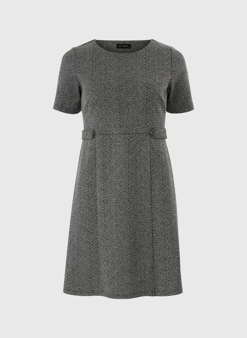 ماتلان Grey Ponte Zig Zag Dress