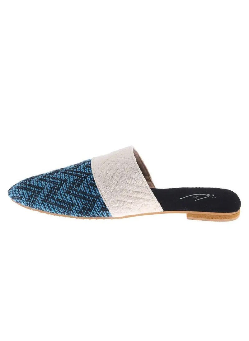 MISHKAT Mishkat Behar Babouche Slippers for Women (Natural & Teal)  - Image 1