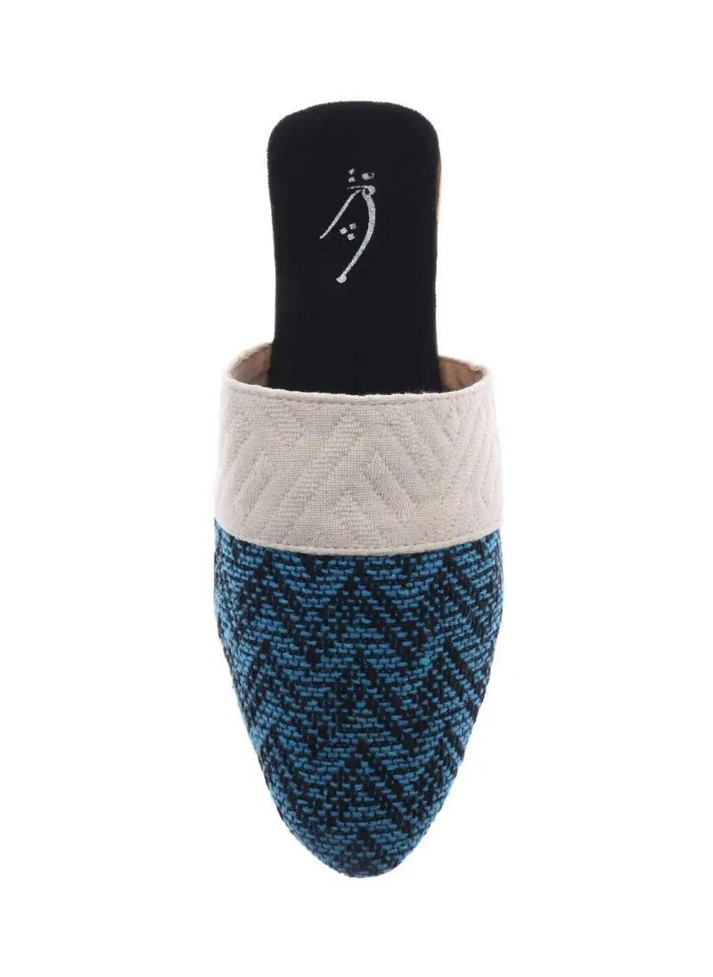 MISHKAT Mishkat Behar Babouche Slippers for Women (Natural & Teal)  - Image 3