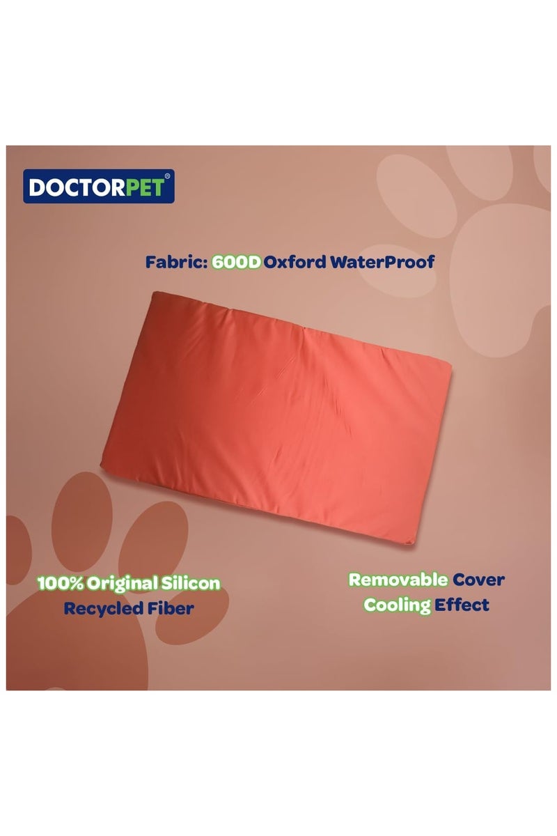 DOCTERPET Doctor Pet Gelato Series Crate Mattress Large - 61x92x6cm - Orange - Soft Washable Fabric, Cooling Effect, Eco-Friendly Fill, Non-Slip Base – Ideal for Medium to Large Dogs - Image 3